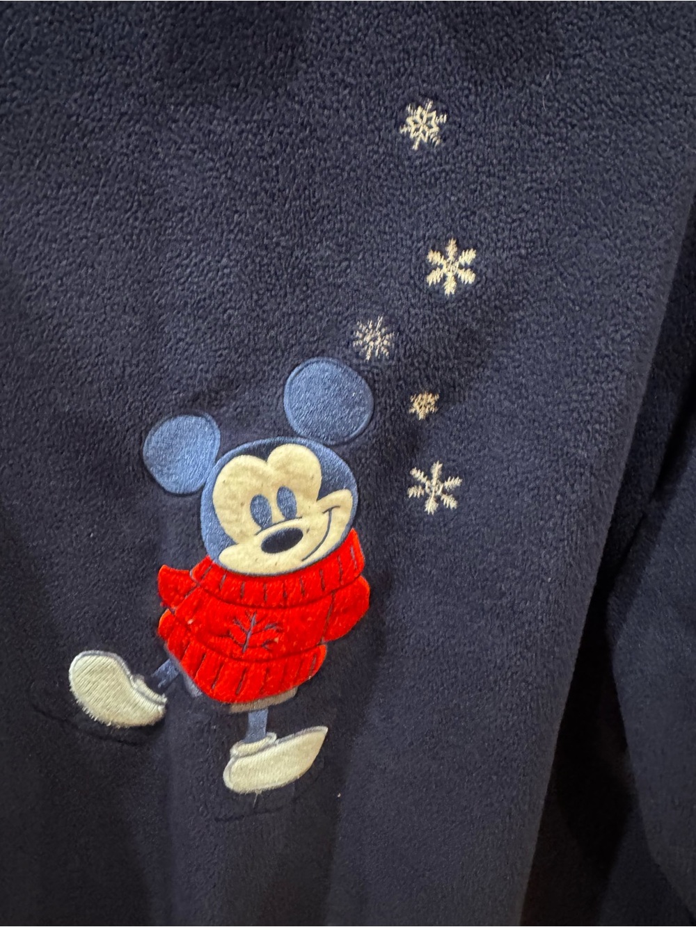 Vintage Disney Store Navy Mickey Mouse Skating Fleece Pullover Women’s XL - Picture 2 of 5
